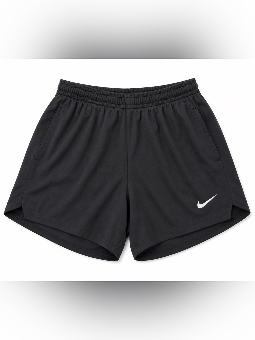 Nike Black Athletic Shorts with White Swoosh Accent